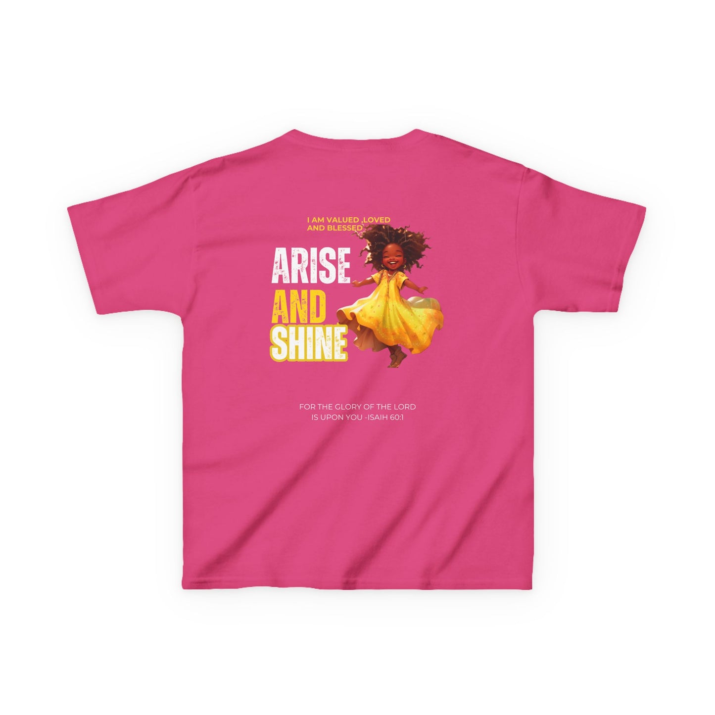 Kids T-Shirt — "Arise and Shine" Inspirational Girl Graphic Tee