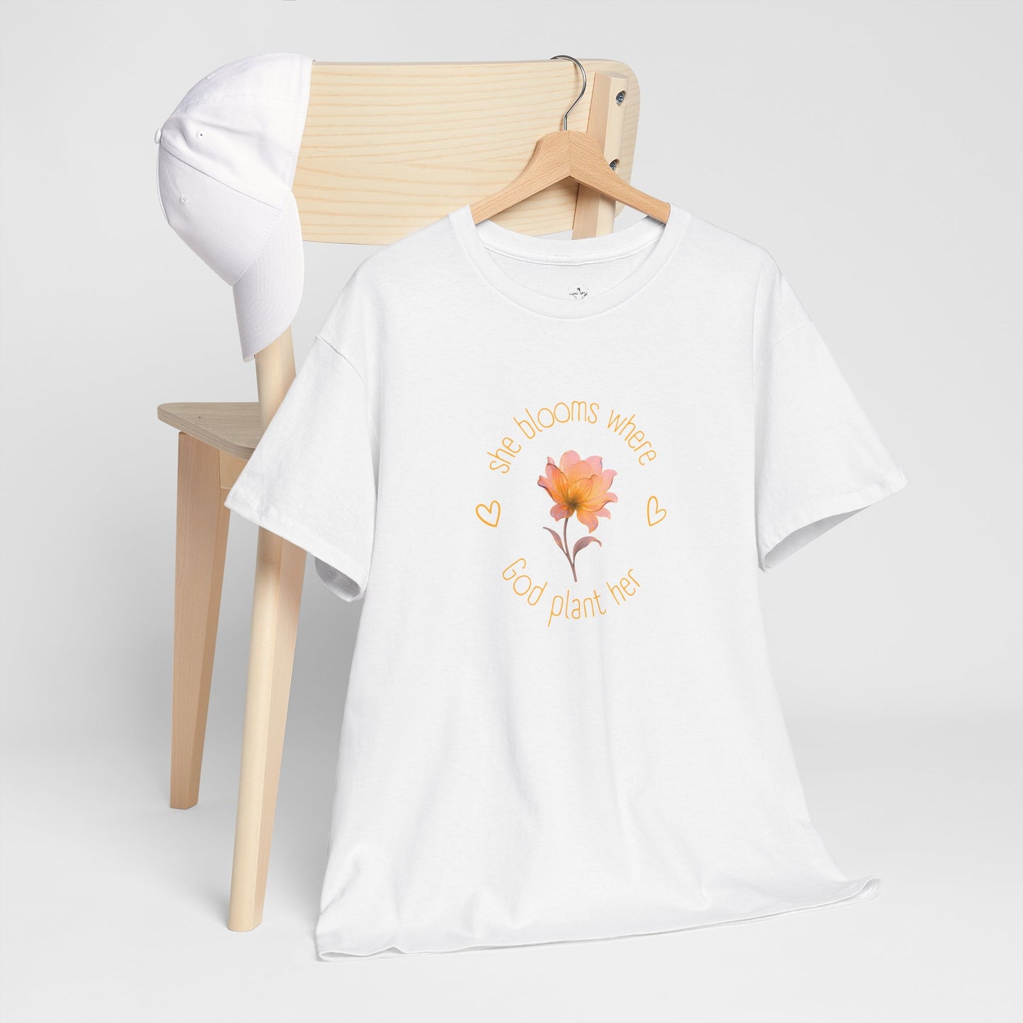 Floral Self-Love Tee — "You Are Worthy" White Cotton T-Shirt