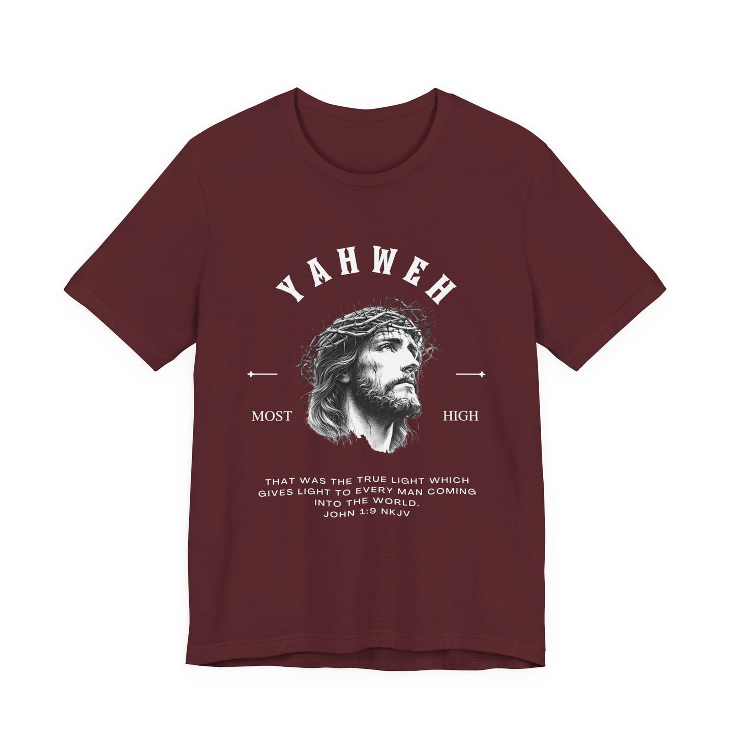 Yahweh Most High — Monochrome Jesus Portrait Faith Tee | Unisex Christian T-Shirt